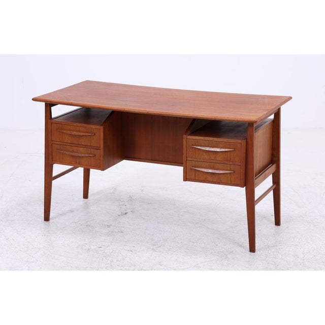 1960s Vintage Teak Desk by Gunner Nielsen for Tibergaard, 1960s For Sale - Image 5 of 18