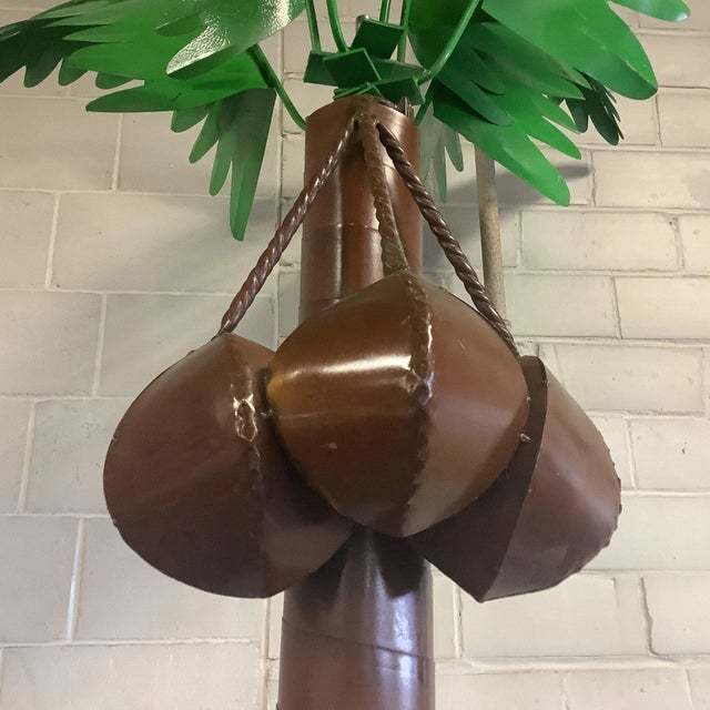 Metal Hollywood Regency Coastal Boho Chic Outdoor Garden Sculptural 14’ Life Size Palm Tree. For Sale - Image 7 of 13