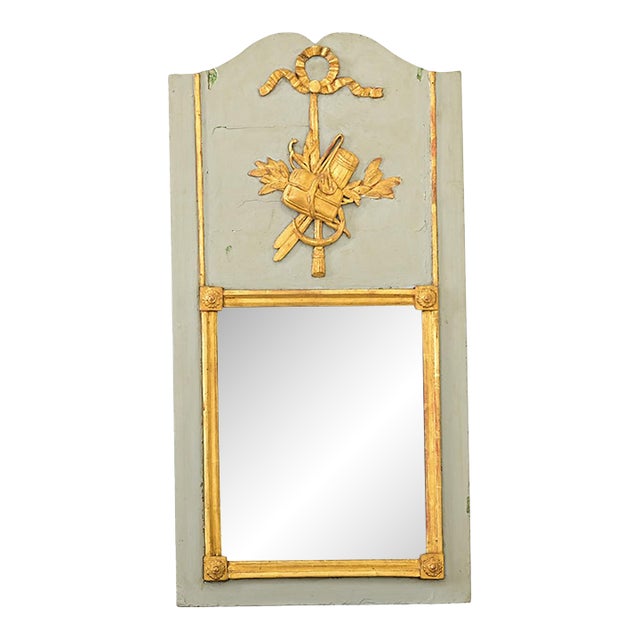 French 19th Century Gilt and Painted Trumeau For Sale