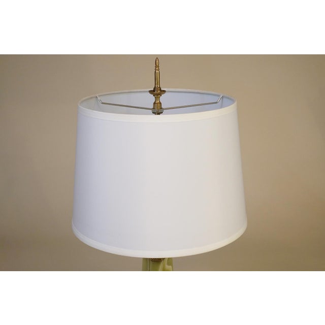 1930s Mutual Sunset Lamp Co. French Empire Deco Neoclassical Green Onyx Marble Brass Table Lamp For Sale - Image 10 of 13