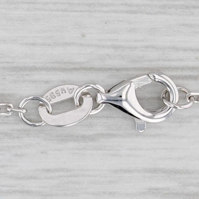 2020s New 0.22ctw Diamond V Pendant Necklace 14k White Gold 15.5-17.5" Cable Chain For Sale - Image 5 of 6