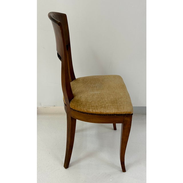 Late 18th Century Set of Six Italian Walnut Directoire Chairs For Sale - Image 4 of 6