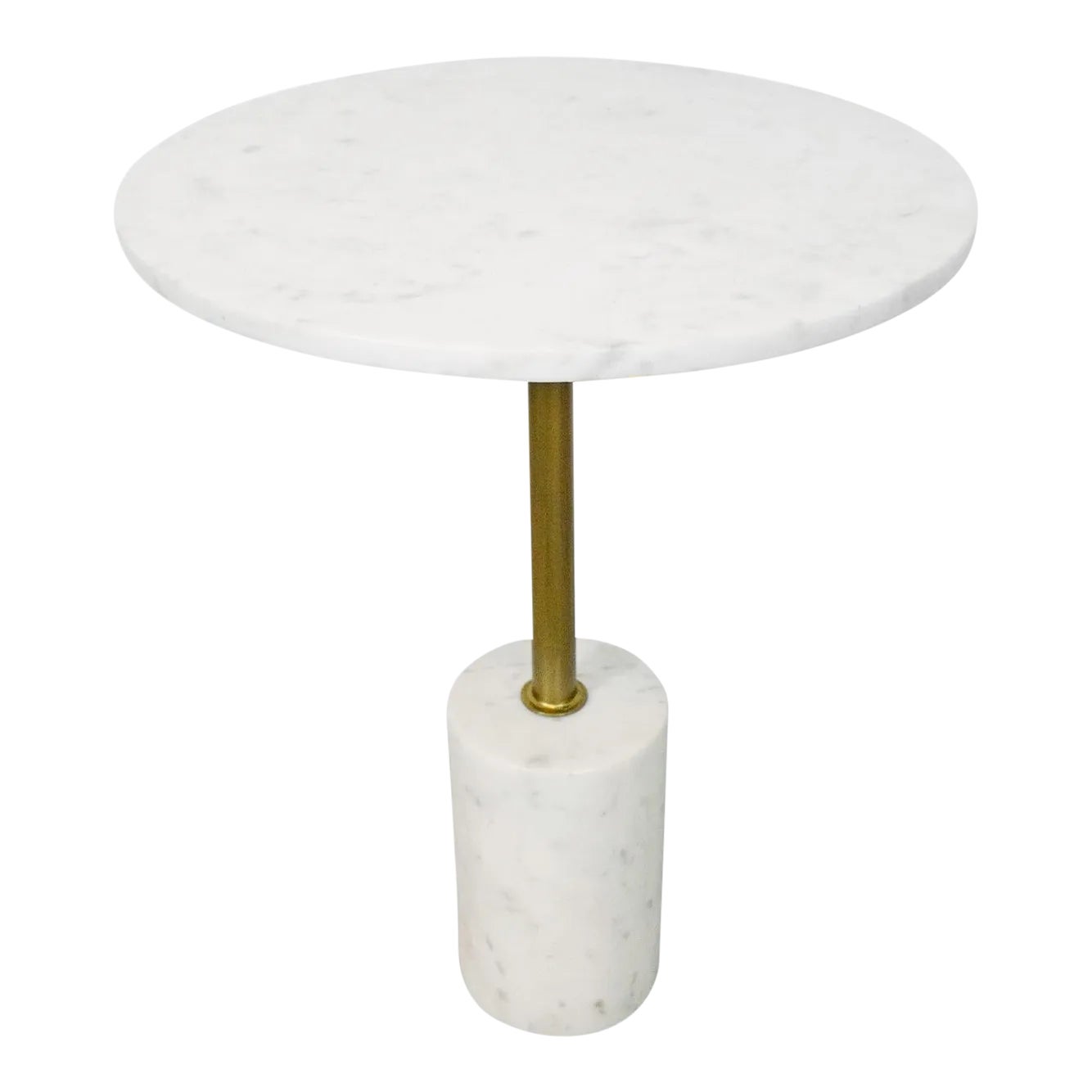 White Marble & Brass Side Table Chairish