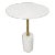 White Marble & Brass Side Table For Sale