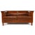 Mission / Craftsman Cubic Slat Side Love Seat - Chestnut Brown Leather For Sale - Image 4 of 7