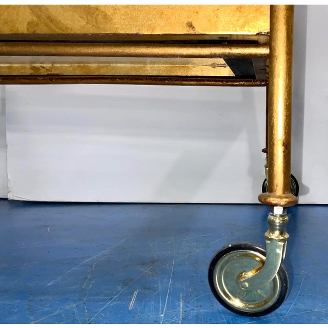 2020s Century French Modern Gold Leaf Finished Bar Cart, Attributed For Sale - Image 5 of 8