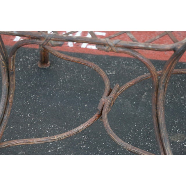 Vintage Pair of Gregorius Pineo Faux Bois Twig Iron Outdoor Armchairs For Sale - Image 17 of 18
