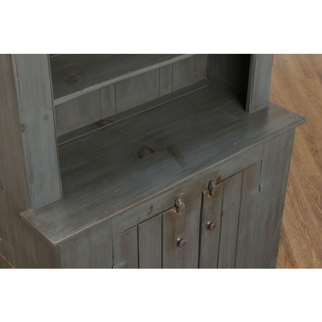 Benchmade Farmhouse Style Painted Hutch For Sale - Image 10 of 12