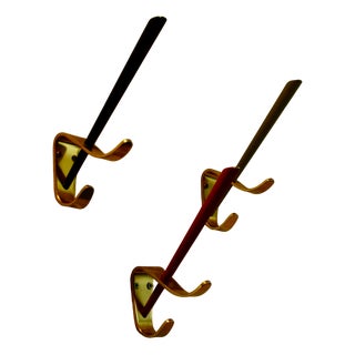 Vintage Wall-Mounted Coat Racks from Karl Aubock, 1950, Set of 3 For Sale