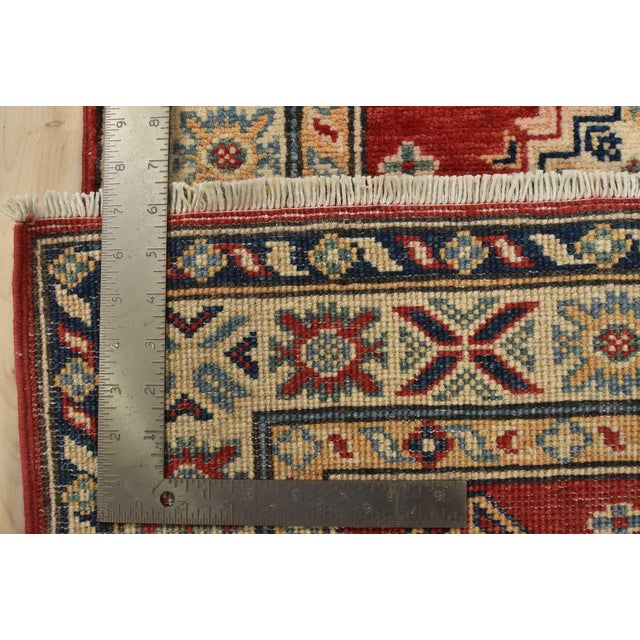 Kazak Runner 2’7” X 6’6” Red Wool Tribal Hand-Knotted Oriental Rug For Sale - Image 12 of 12