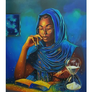 Thy Knowledge Akanji Bolaji (2022) Acrylic on Canvas, 21st Century, Contemporary, Surrealism, African Nature, Fashion For Sale