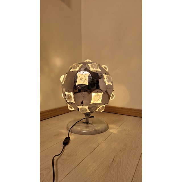 Table Lamp in Chromed Metal and Glass by Oscar Torlasco for Stilkronen For Sale - Image 10 of 17