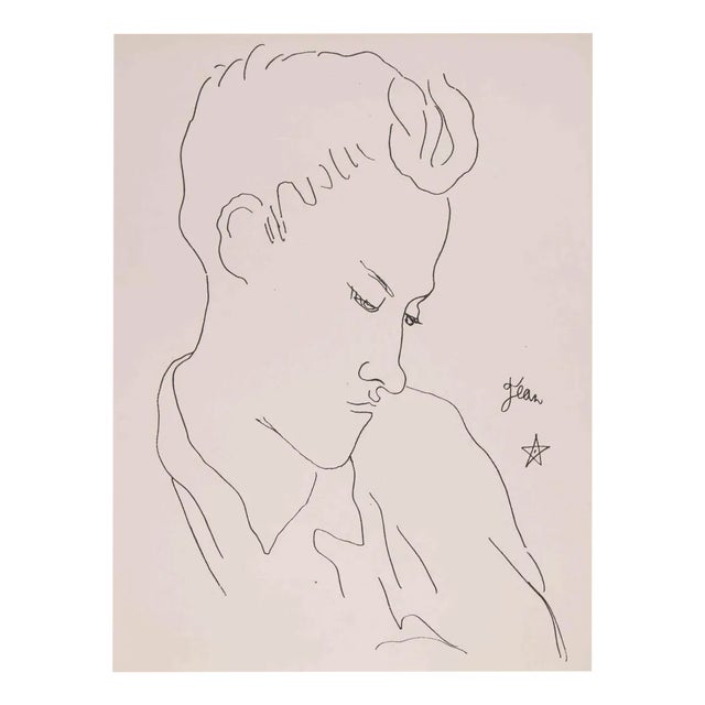 Jean Cocteau, Portrait de Jean Desbordes, Lithograph, 1929 For Sale