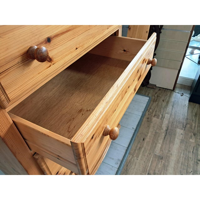 Vintage Pine Tallboy Chest of 5 Drawers, 1980s For Sale - Image 13 of 16