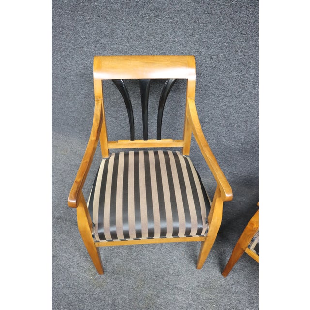 Late 20th Century Biedermeier Style Walnut & Ebonized Chairs/Pair For Sale - Image 5 of 10