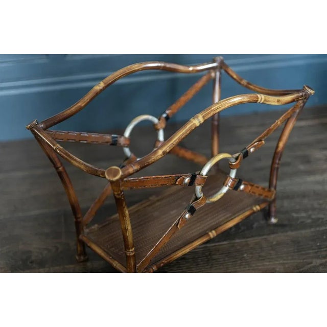 Magazine Rack in the Style of Jacques Adnet, Mid 20th Century For Sale - Image 6 of 9