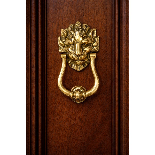 Large Solid Brass Lion Head Door Knocker — Georgian Style For Sale In Atlanta - Image 6 of 6