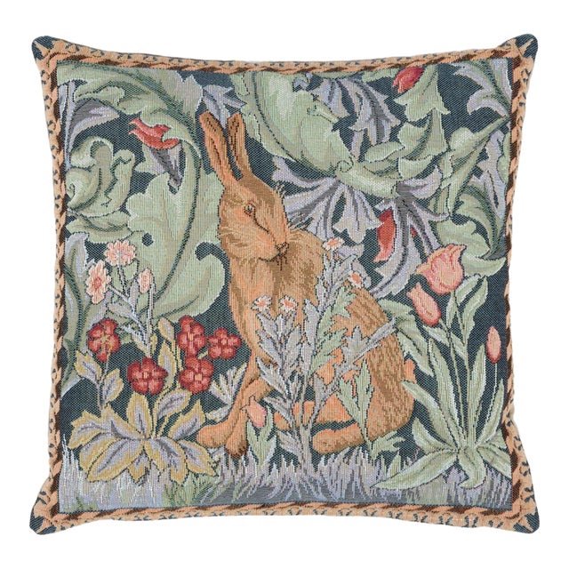 Morris Hare Right Cushion With Feather Filler - 33x33cm (13"x13") For Sale