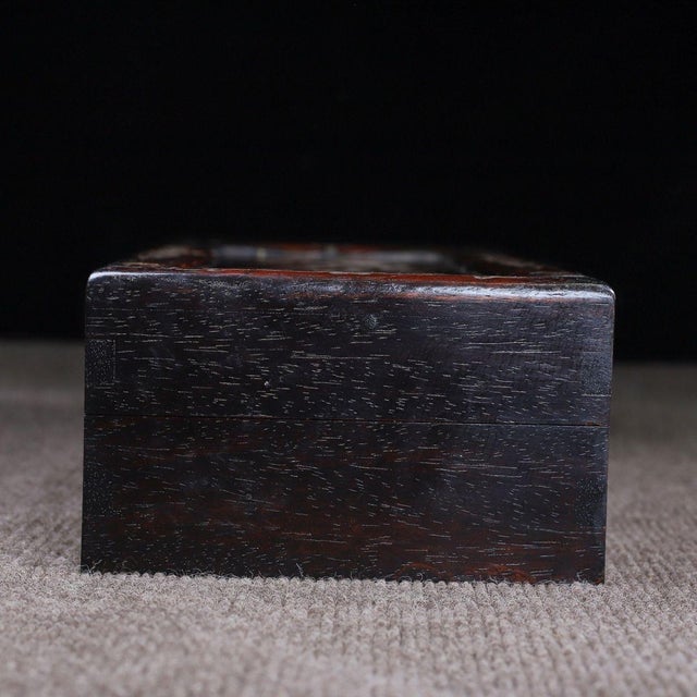 Wood Vintage Zitan Wood Box With Mother-of-Pearl Bird & Pomegranate Inlay For Sale - Image 7 of 9