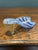Mid-20th Century Italian Murano Glass Slipper With Blue and White Zanfirico Ribbon Filigree For Sale In Seattle - Image 6 of 11