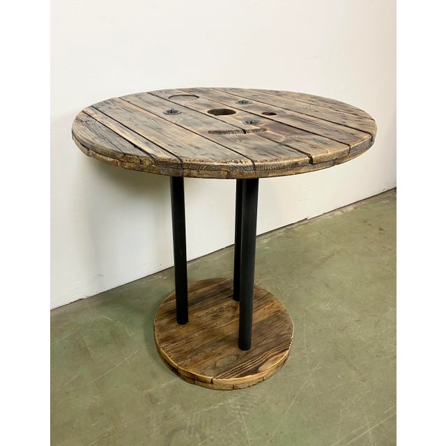 Black Round Industrial Coffee Table, 1960s For Sale - Image 8 of 14
