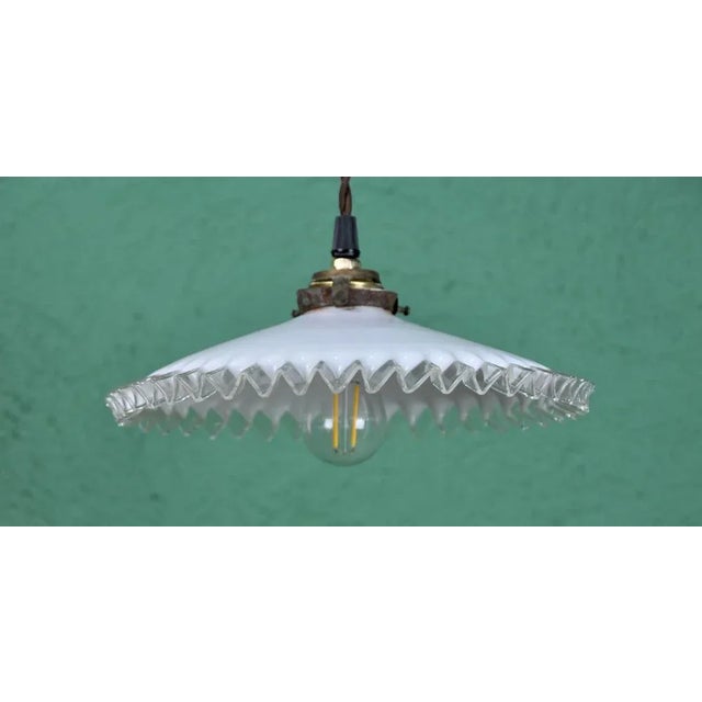 Mid-Century Modern White Opaline Lamp with Flyers, 1930s For Sale - Image 3 of 11