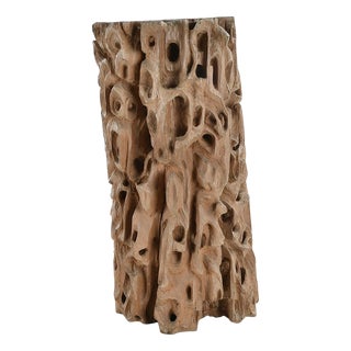Carved Teak Root Sculpture For Sale