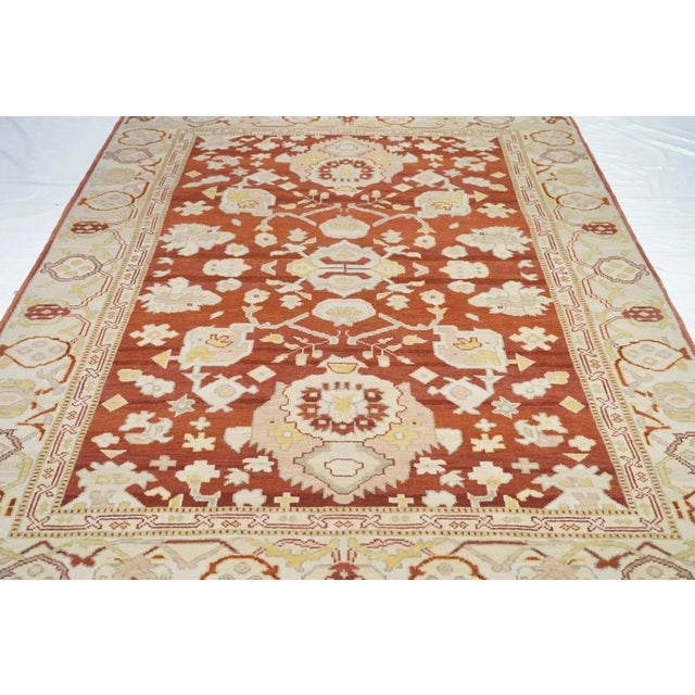 Red Oushak Rug 6' X 9' For Sale - Image 8 of 10