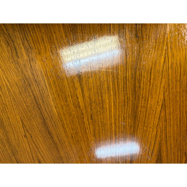 1960s Mid-Century Modern Attributed to Florence Knoll Large Oval Rosewood Table Desk (96") For Sale - Image 9 of 11