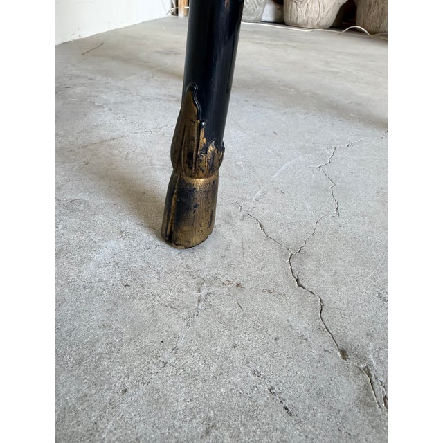 Vintage Baker French Empire Regency Style Accent Table With Brass Trim & Ram Head Legs For Sale - Image 10 of 18