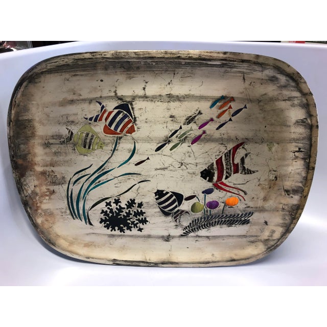 Los Castillo 1960s Los Castillo Azteca Pluma Serving Tray For Sale - Image 4 of 4