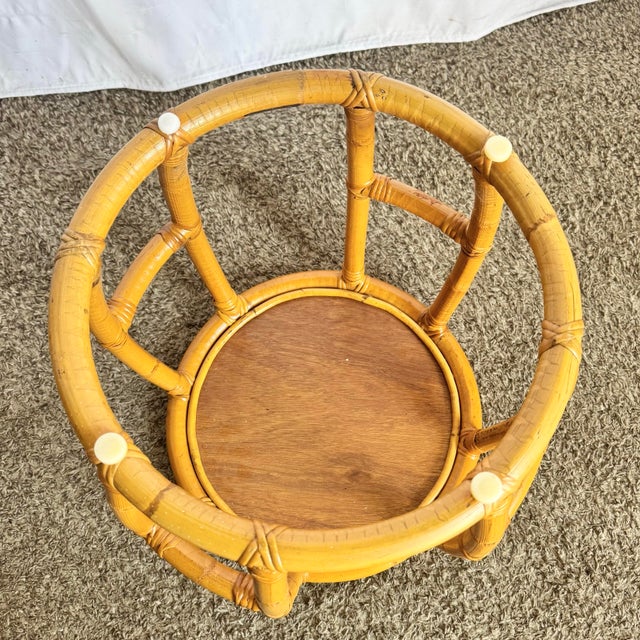 Late 20th Century Boho Chic Circular Drum Stool/Side Table For Sale - Image 5 of 5