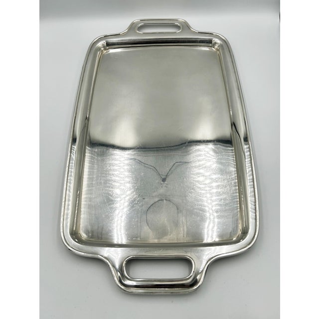 Mid 20th Century Mid 20th Century Shobido Japanese Jungin Pure Silver Serving Tray, 22" For Sale - Image 5 of 13