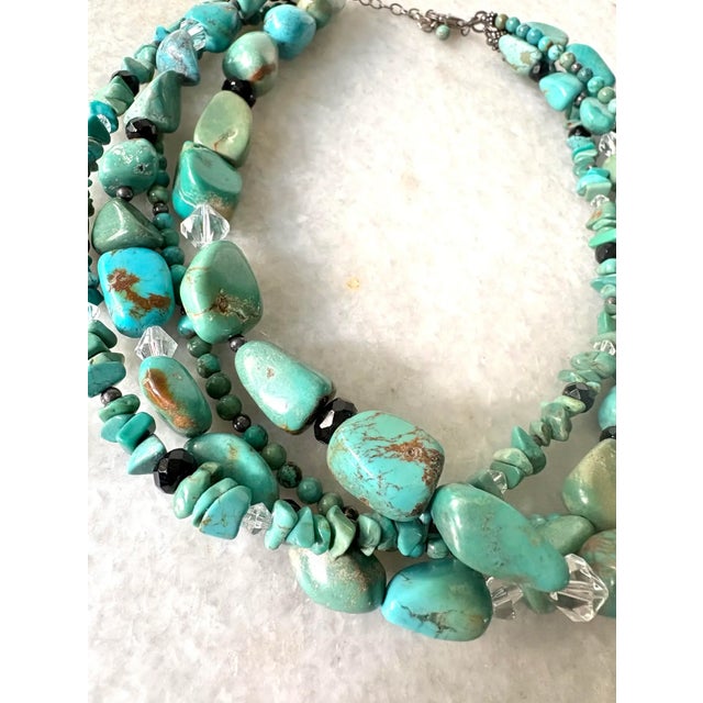 American Vintage Turquoise Multi-Strand Necklace For Sale - Image 3 of 3