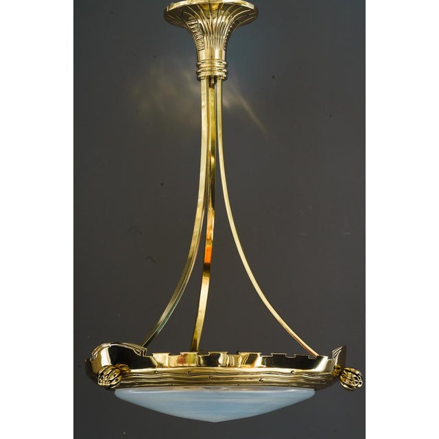 Art Deco Pendant Light with Palme Koenig Opaline Glass Shade, Vienna, 1920s For Sale - Image 10 of 18