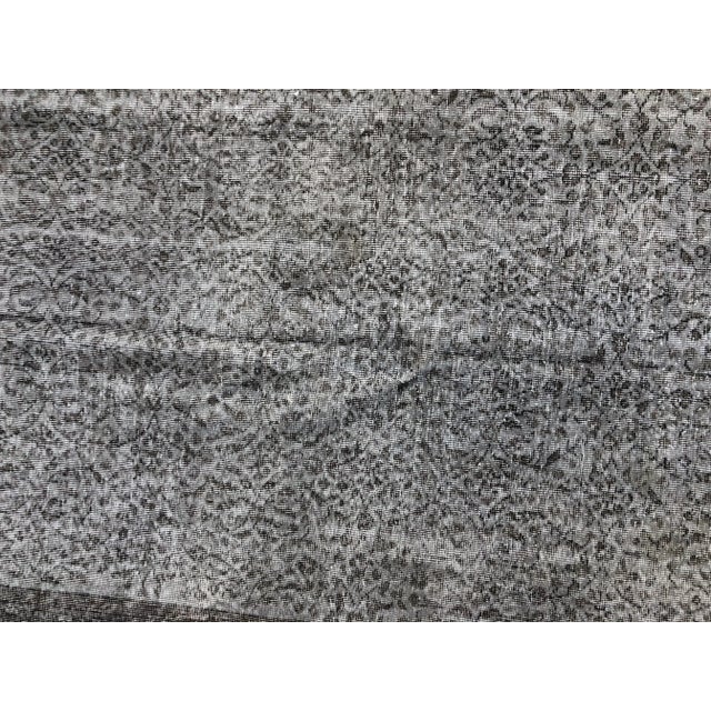 1960s Vintage Turkish Distressed Gray Rug - 5′4″ × 9′6″ For Sale - Image 6 of 11