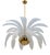Iridescent Murano Glass and Brass Palm Leaves Chandelier, 2000s For Sale