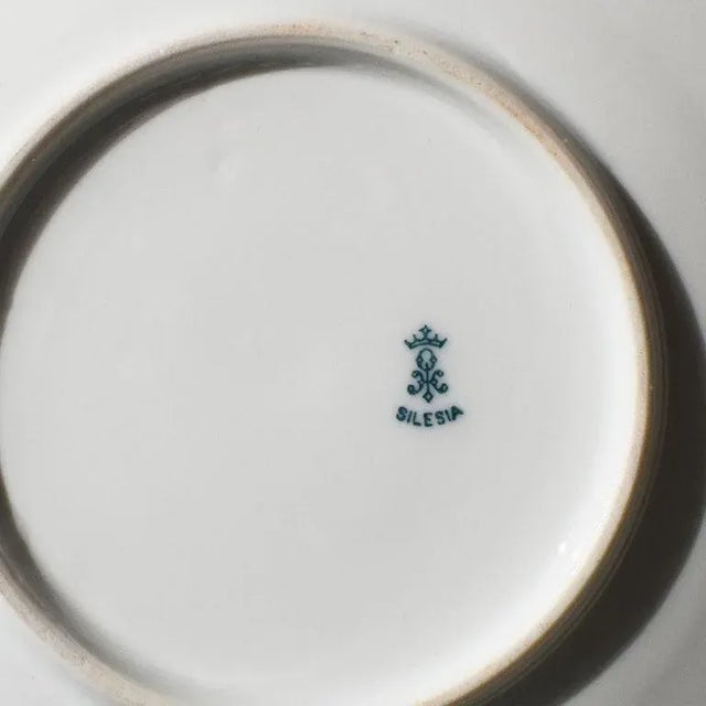 Victorian Antique Round Pink and Green Ceramic Decorative Strawberry Dish or Catchall - 1900s Signed For Sale - Image 3 of 5