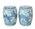 Coastal Abstract Lotus Garden Stools - A Pair For Sale