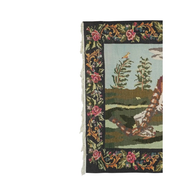 1960s Vintage Tiger Kilim Rug - Animal Tapestry For Sale - Image 5 of 13