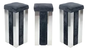 Mid-Century Italian Square Bar Stools, 1970s, Set of 3