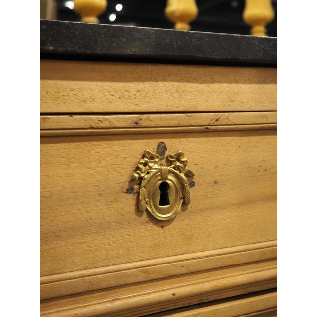 Wood Early 1800s French Directoire Commode in Bleached Walnut With Black Stone Top For Sale - Image 7 of 18