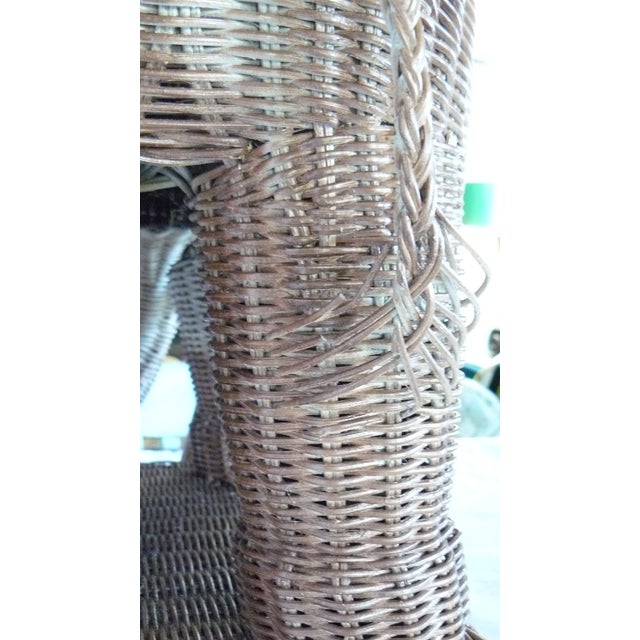 1970s Vintage Wicker Elephant Table With Removable Tray Top For Sale - Image 10 of 11