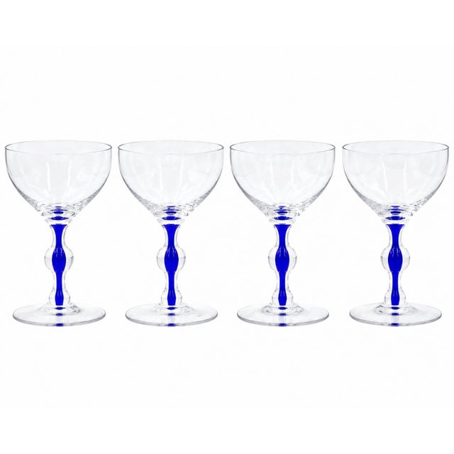 Mid-Century Modern Vintage El Morocco Nyc Nightclub Champagne Coupes Glasses New York Barware- Set of 4 For Sale - Image 3 of 9