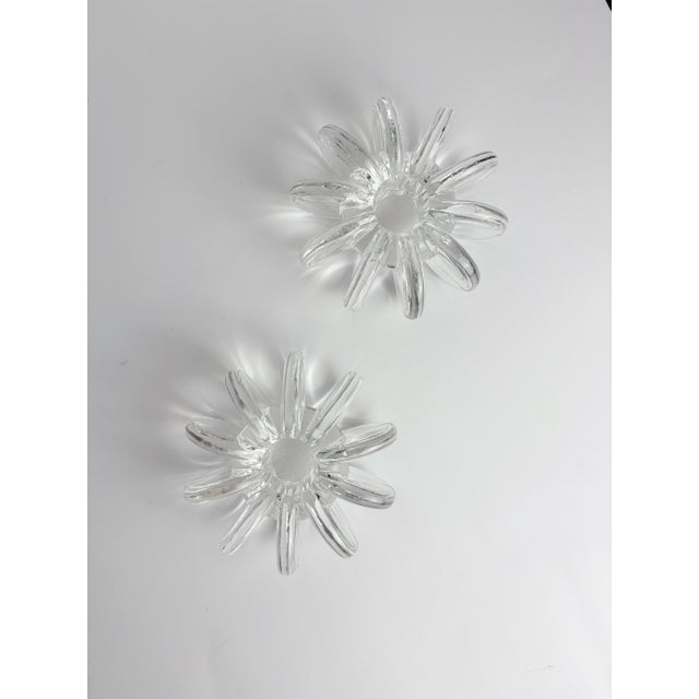 Rosenthal Sculptural Crystal Flower Candlesticks by Hertha Bengtson for Rosenthal Studio Line, 1970s, Set of 2 For Sale - Image 4 of 6