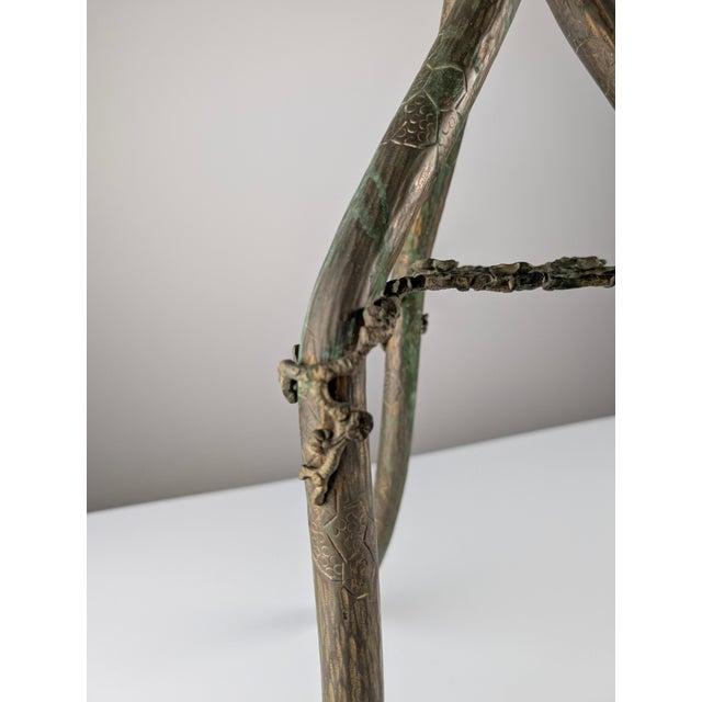 Gold Art Nouveau Japanese Table Bronze and Brass with Dragonfly Motif, 1920s For Sale - Image 8 of 18