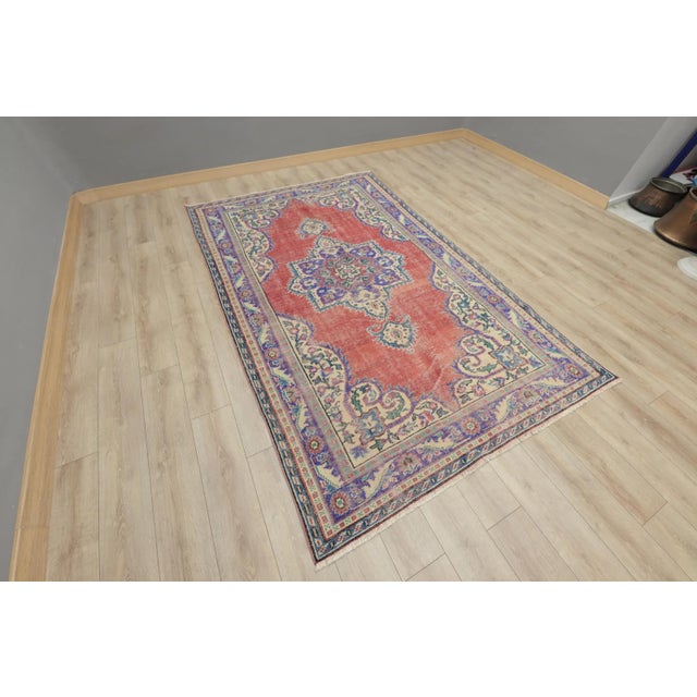 1960s High Quality Turkish Anatolian Vintage Handmade Oushak Area Rug Size: 5.7 x 9.5 feet (176 x 290 cm) 69 x 114 inches...