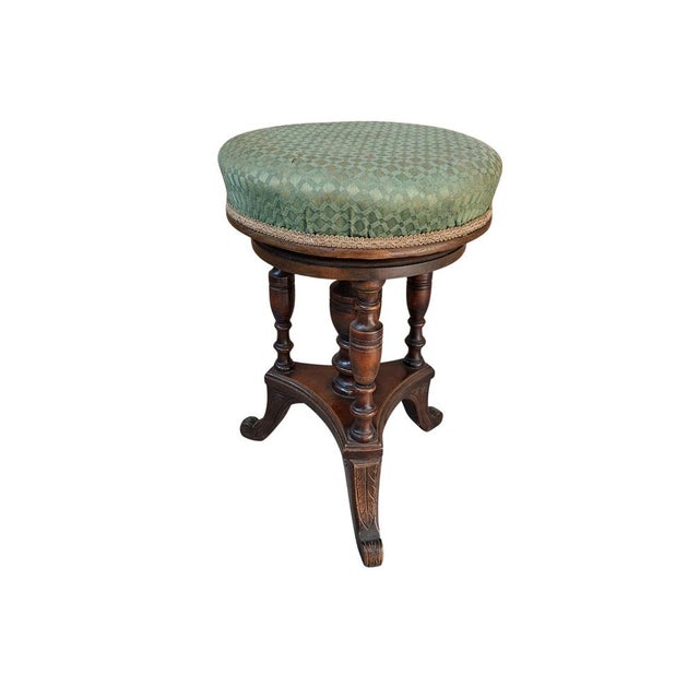 Antique Walnut Piano Stool with Screws, Early 1900s For Sale - Image 13 of 13
