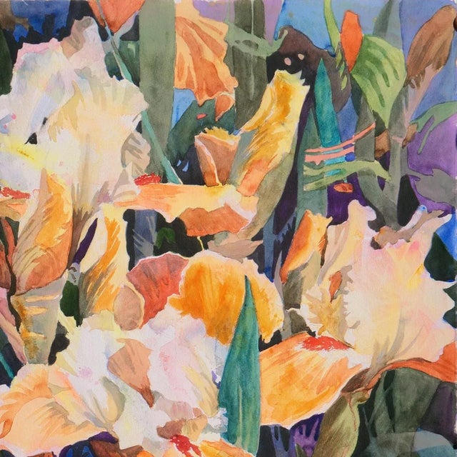 'Golden Irises' by Sally Bookman, St. Martin's School, California Woman Artist, Santa Cruz For Sale In Monterey, CA - Image 6 of 7