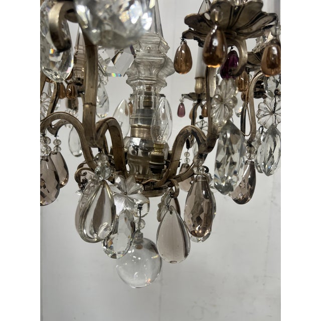 Louis XV Style Cage Chandelier with Pendants, Late 19th Century For Sale - Image 6 of 16